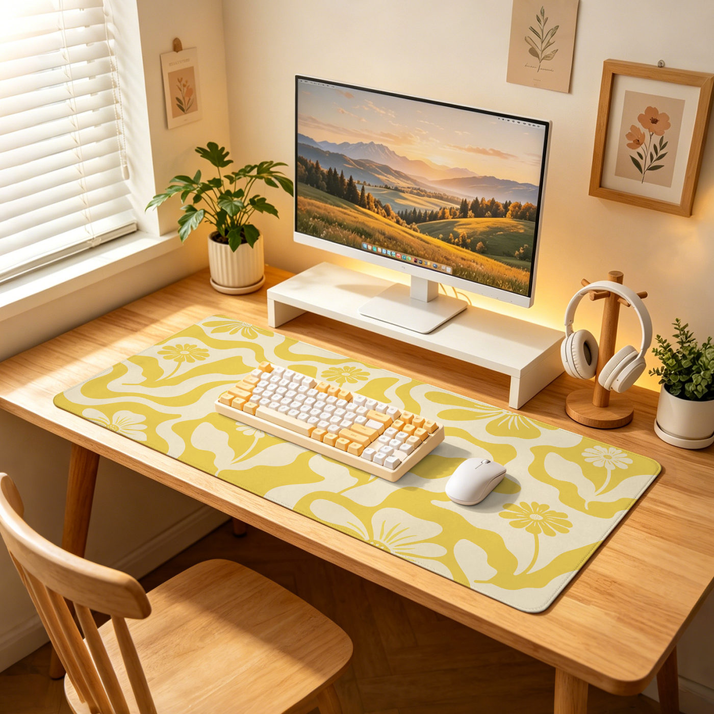 Yellow abstract daisy — office hours
